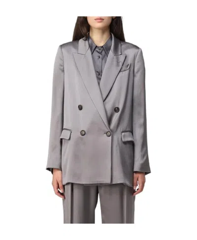 Brunello Cucinelli Double-breasted Suit Jacket In Multicolor