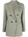 Brunello Cucinelli Double-breasted Tailored Blazer In 绿色