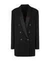 Brunello Cucinelli Jacket Double Breasted Satin Lapel In Black