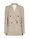 Brunello Cucinelli Blazer In Dark Beige