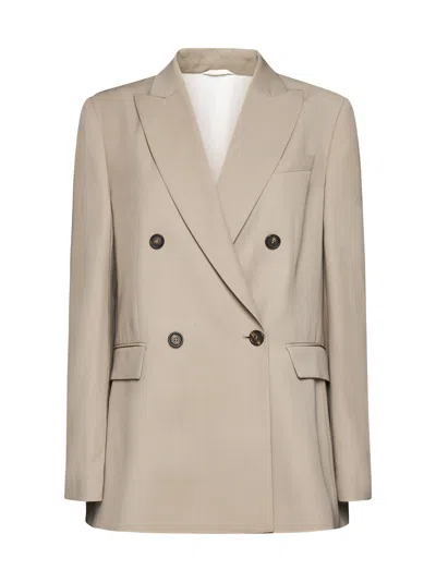 Brunello Cucinelli Blazer In Dark Beige