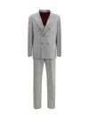 Brunello Cucinelli Men Wool And Cashmere Buttoned Grisaille Suit In Gray