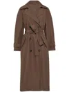 Brunello Cucinelli Brown Water-resistant Taffeta Shiny Details Trench Coat In Brown