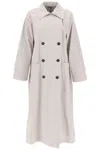 BRUNELLO CUCINELLI BRUNELLO CUCINELLI DOUBLE-BREASTED TRENCH COAT WITH SHINY CUFF DETAILS