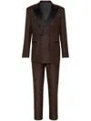 Brunello Cucinelli Tuxedo With One-and-a-half-breasted Jacket In Brown