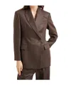 Brunello Cucinelli Double-breasted Twill Blazer In Brown