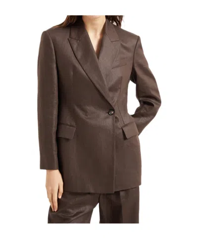 BRUNELLO CUCINELLI BRUNELLO CUCINELLI EMBELLISHED POLISHED TWILL BLAZER