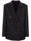 Brunello Cucinelli Double-breasted Virgin Wool Blazer In Black