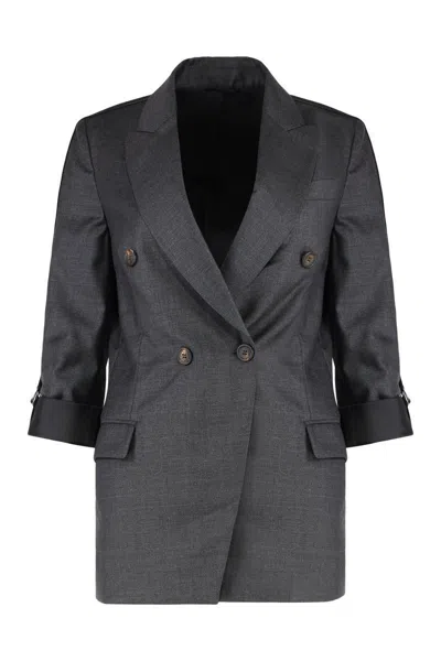 BRUNELLO CUCINELLI BRUNELLO CUCINELLI DOUBLE-BREASTED VIRGIN WOOL JACKET