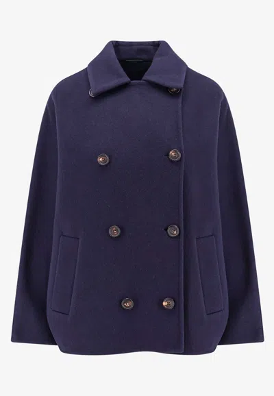 Brunello Cucinelli Coat In Blue