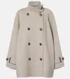 Brunello Cucinelli Double Worked Caban In Virgin Wool And Cashmere Cloth With Shiny Cuff Details Clo In Neutral