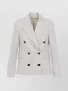Brunello Cucinelli Double Breasted Wool And Cashmere Jacket In White