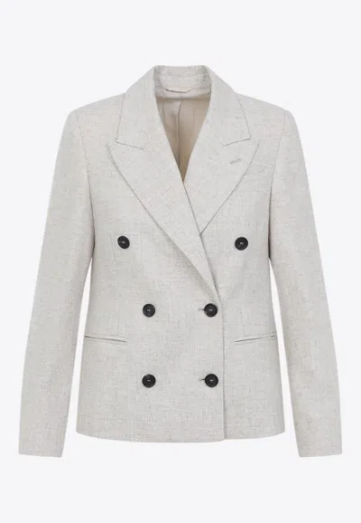 BRUNELLO CUCINELLI DOUBLE BREASTED WOOL BLAZER