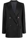 Brunello Cucinelli Double-breasted Wool Blazer In Black