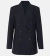 Brunello Cucinelli Double-breasted Wool-blend Blazer In Blue
