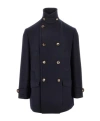 Brunello Cucinelli L Double-breasted Short Coat In Blue