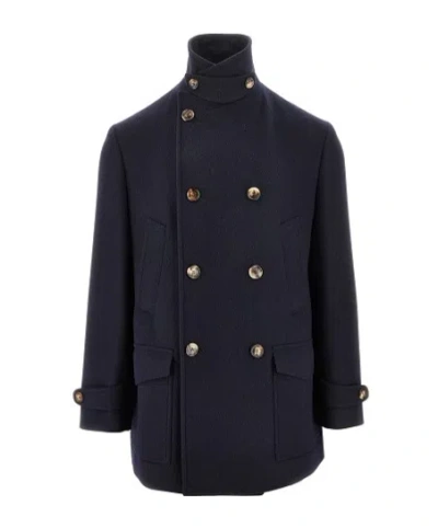 BRUNELLO CUCINELLI DOUBLE-BREASTED WOOL COAT