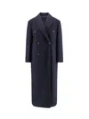Brunello Cucinelli Double-breasted Wool Coat In Blue