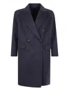 Brunello Cucinelli Double-breasted Wool Coat In Blue