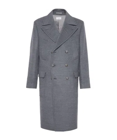 BRUNELLO CUCINELLI BRUNELLO CUCINELLI DOUBLE-BREASTED LONG COAT