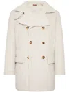 Brunello Cucinelli Double-breasted Wool Coat In Neutrals