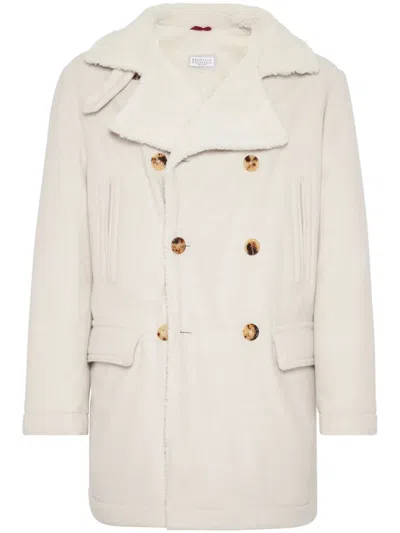 BRUNELLO CUCINELLI DOUBLE-BREASTED WOOL COAT