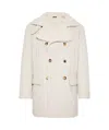 Brunello Cucinelli Double-breasted Wool Coat In White