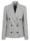 Brunello Cucinelli Double-breasted Wool Jacket In Gray