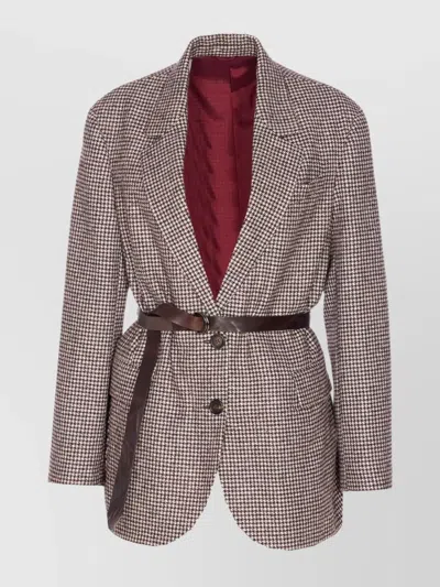 Brunello Cucinelli Double-breasted Wool Jacket With Belted Waist