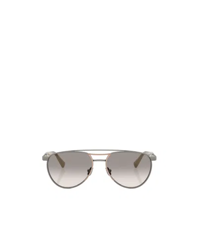 Brunello Cucinelli Double Bridge Sunglasses In Gray