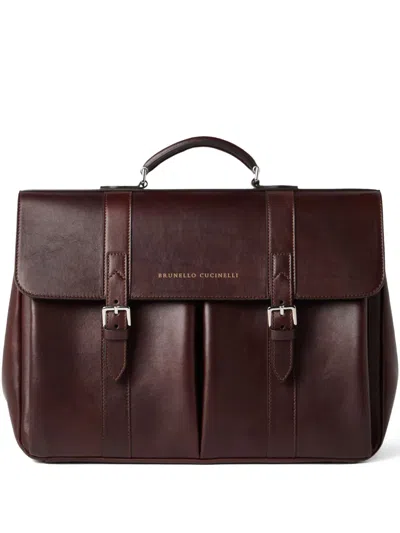 Brunello Cucinelli Aktentasche Mit Doppelter Schnalle In Red