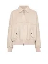Brunello Cucinelli Women Double Cashmere And Wool Cloth Bomber In Neutral