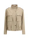 Brunello Cucinelli Double Closure With Zip And Snap Buttons Jacket In Brown