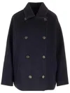 Brunello Cucinelli Double-breasted Wool And Cashmere Cab In Blue