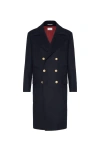 Brunello Cucinelli Martingale Double-breast Coat Men In Blue