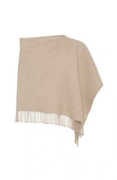 Brunello Cucinelli Double Cloth Poncho In Neutral