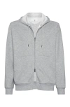 Brunello Cucinelli Double Cloth Sweatshirt In Medium Grey