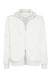 Brunello Cucinelli Cotton-cashmere-silk-blend Hoodie In White