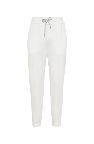 Brunello Cucinelli Drawstring-waistband Track Pants In White