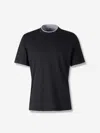 Brunello Cucinelli Double Cotton T-shirt In Black