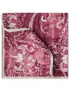 Brunello Cucinelli Double-faced Silk Paisley Pocket Square In 红色