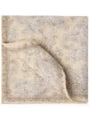 Brunello Cucinelli Double-faced Linen-silk Paisley Pocket Square In 中性色