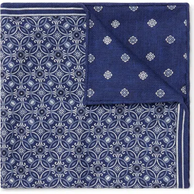 Brunello Cucinelli Double-face Pocket Square In Blue
