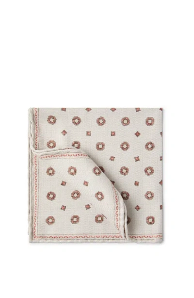 Brunello Cucinelli Double-face Pocket Square In Butter