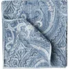 Brunello Cucinelli Double-faced Silk Paisley Pocket Square In Denim