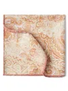 Brunello Cucinelli Double-faced Silk Paisley Pocket Square In Neutrals