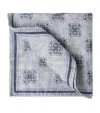 Brunello Cucinelli Double-faced Linen-silk Floral Pocket Square In Grey