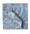 Brunello Cucinelli Double-faced Silk Paisley Pocket Square In Blue