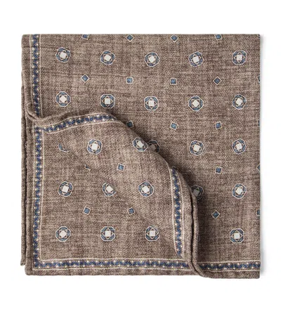 BRUNELLO CUCINELLI DOUBLE-FACED SILK POCKET SQUARE