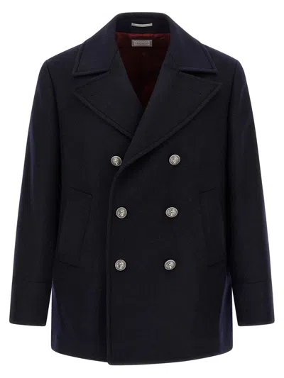 BRUNELLO CUCINELLI BRUNELLO CUCINELLI DOUBLE FLANNEL CABAN